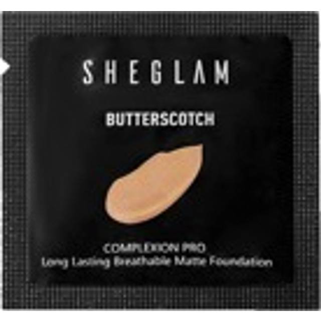 SHEGLAM Complexion Pro Long Lasting Breathable Matte Foundation Sample-Butterscotch Matte Sweat-Proof Foundation Oil Control Full Coverage Pore-Less Concealer