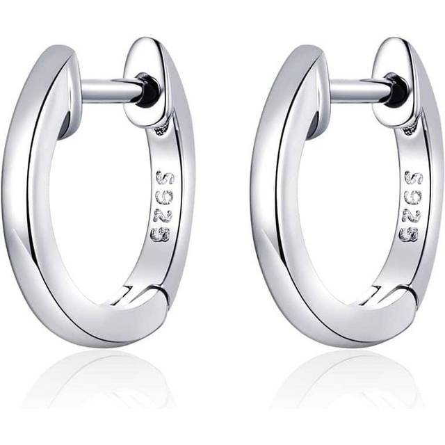 bamoer Bamoer 925 Sterling Silver 4 Colors Tiny Ear Hoops Plated Black Gold Ear Buckles For Women Fine Jewelry Ear Clip Wedding Gift
