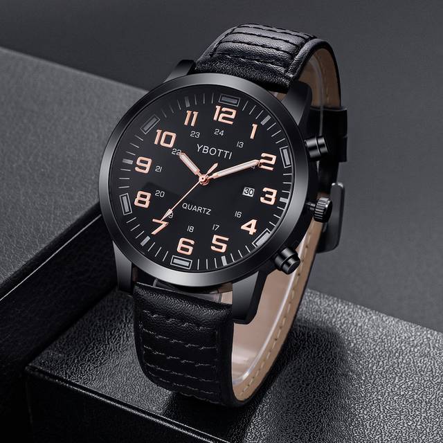 ybotti Men Water Resistant Round Pointer Date Quartz Watch As A Gift For Students Returning To School