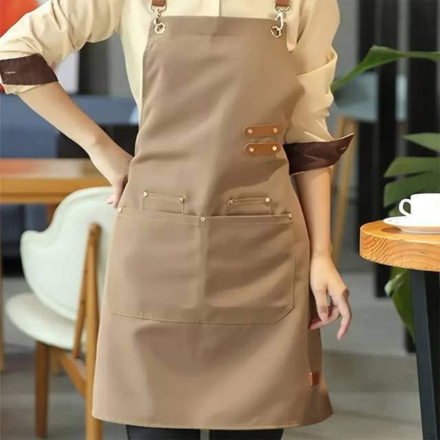 SHEIN 1pc Apron, Waterproof And Oil-Proof Apron With Pockets, Universal Apron For Women And Men, For Coffee Bar, Restaurant, Multipurpose Aprons,Kitchen,Bat