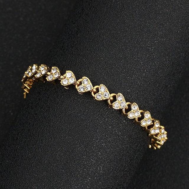 SHEIN 1pc Glamorous Zinc Alloy Rhinestone Decor Chain Bracelet For Women For Daily Decoration
