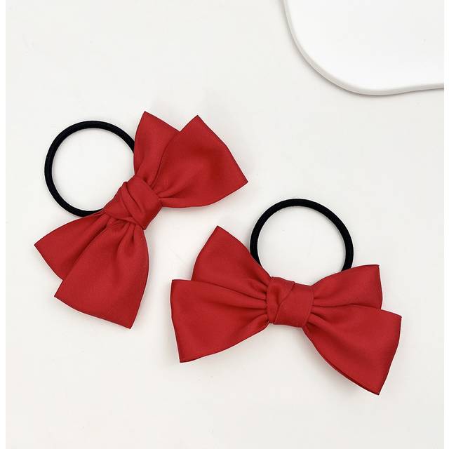 SHEIN 2pcs/Set Women&#39;s Solid Color Delicate Bow Hair Scrunchies, Suitable For Long-Term Wear Cute,Cat Ears Valentine&#39;s Day