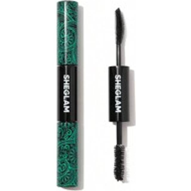 SHEGLAM All-In-One Volume & Length Mascara 2 In 1 Waterproof Volumizing Dual-Ended Brush Lengthening Curling Thick Lash Lifting Long Lasting Mascara Eye Makeu