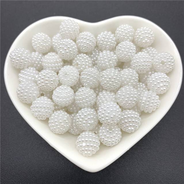 SHEIN 50pcs/Set Faux Pearl Beaded Ball Design DIY Bead
