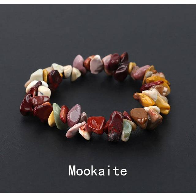 SHEIN Asymmetric Natural Gemstone Bracelet Stretch Chip Beads Nuggets Rose Crystal Quartz Bracelets Bangles For Women