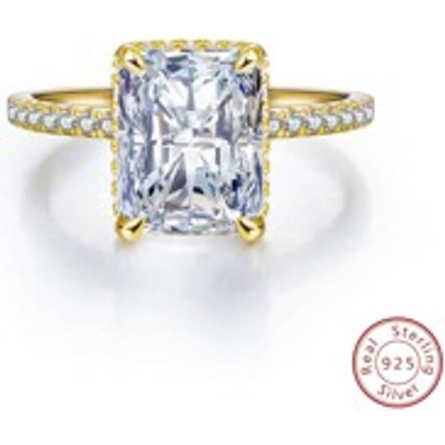 Esberry A High Sparkle Emerald  Green Engagement Ring Wedding Band For Women S925 Sterling Silver Promise Ring Eternity Ring Vintage  Fine Jewelry Gift For Pa