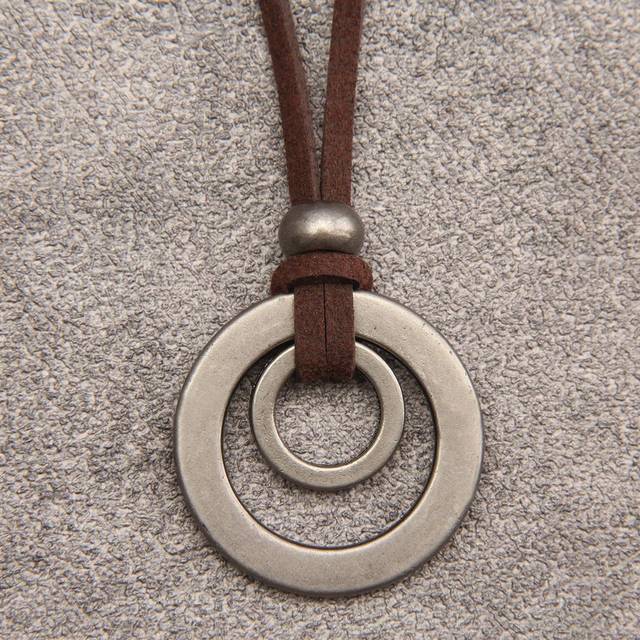 1 st Vintage zinklegering cirkel charm halsband för män för daglig dekoration - Antikt Silver (En-Storlek,femuddig stjärna)