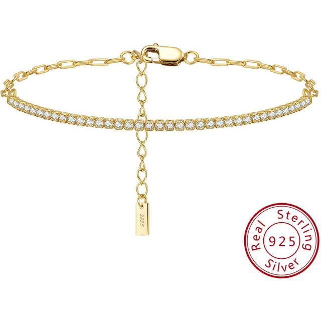 SHEIN 1PC Genuine 925 Sterling Silver Half Tennis Bracelet Hand Chain 4A Grade Cubic Zirconia Gorgeous Women Jewelry Best Gift For Birthday Wedding Engageme