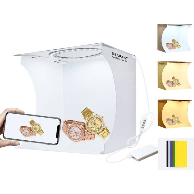 Puluz PULUZ 30cm Folding Portable Ring Light Board Photo Lighting Studio Shooting Tent Box Kit with 6 Colors Backdrops (Black, White, Yellow, Red, Green, Bl