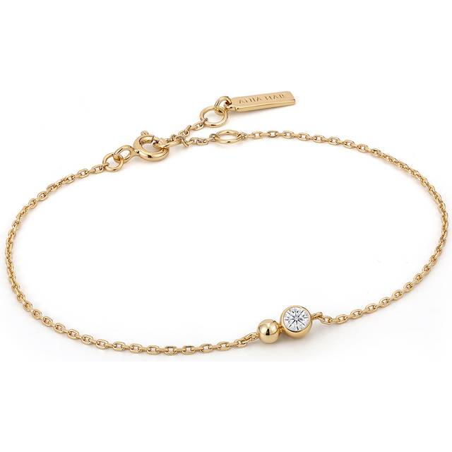 Gold Orb Sparkle Chain Bracelet B045-01G-CZ