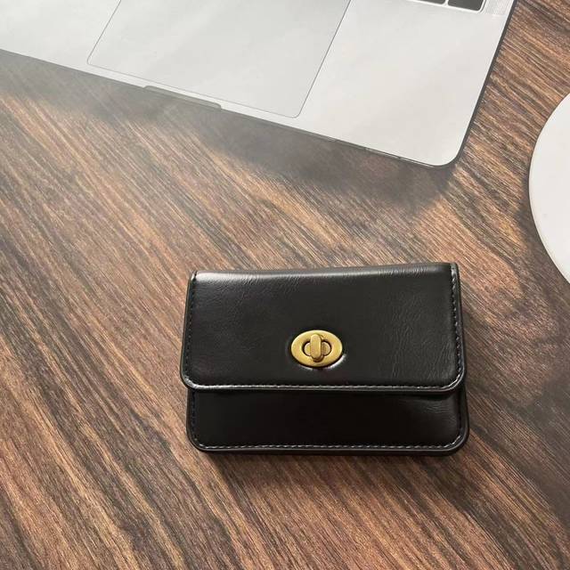SHEIN New Women&#39;s Black PU Leather Short Classic Vintage Fashion Twist Lock Coin Pouch Multifunctional Wallet Minimalist Clutch For Women Wallet Purse Walle