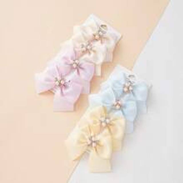 SHEIN 8pcs/Set Macaron Color Adorable Pearl & Rhinestone Butterfly Decor Hair Clips For Kids