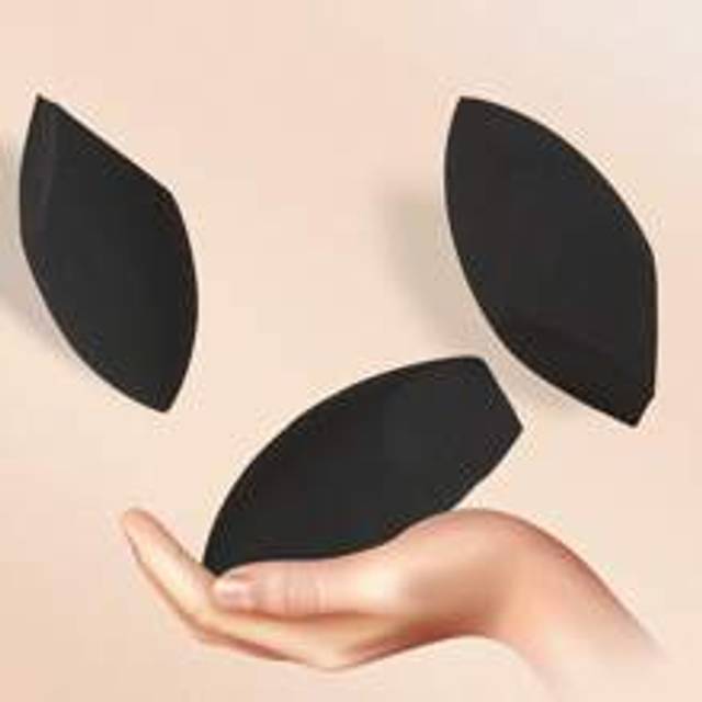 baopinger 3 Black Oval Shaped Double Cut Facial Makeup Sponge, Breathable And Easy To Carry, Used For Dry And Wet Facial Makeup Sponge Mixed With Lotion, Prefer