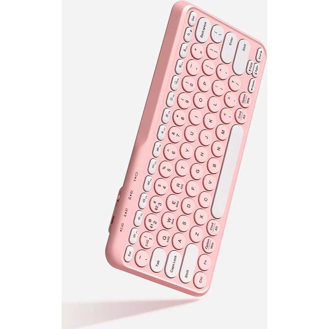 JMMO Wireless Keyboard,2.4GHz USB Wireless Keyboard With 79-Keys Dual Mode Round Keys Keyboard,Slim & Lightweight Support Devices For Windows//Chrome OS/An