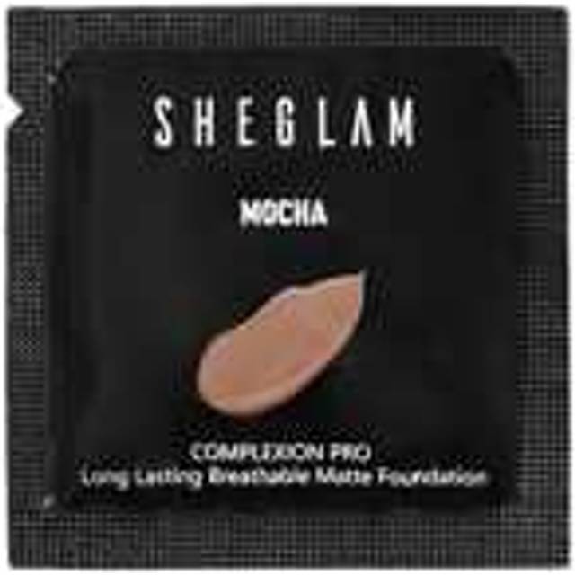 SHEGLAM Complexion Pro Long Lasting Breathable Matte Foundation Sample-Mocha Matte Sweat-Proof Foundation Oil Control Full Coverage Pore-Less Concealer Waterp