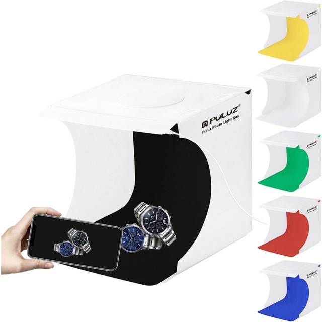 Puluz PULUZ 20cm Folding Portable 550LM Light Photo Lighting Studio Shooting Tent Box Kit With 6 Colors Backdrops (Black, White, Yellow, Red, Green, Blue),