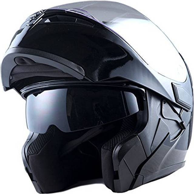 1Storm Motorcycle Modular Full Face Helmet Bike Flip up Dual Visor Sun Shield: HB89 Matt Black