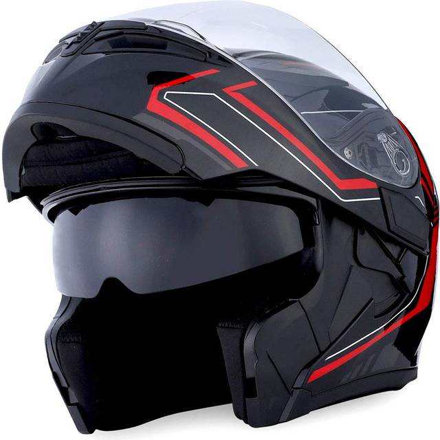 1Storm Motorcycle Modular Full Face Helmet Flip up Dual Visor Sun Shie