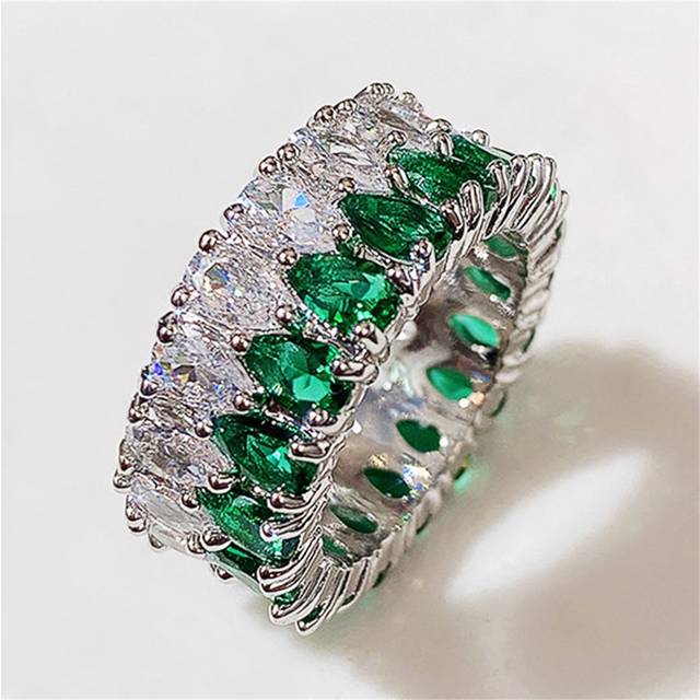 SHEIN 1pc Luxury Cubic Zirconia Water-Drop Decor Ring For Women For Daily Decoration