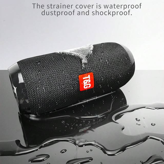 T&G TG117 Outdoor Speaker Portable Wireless Column Loudspeaker Box Support TF Card FM Radio Aux Input Black
