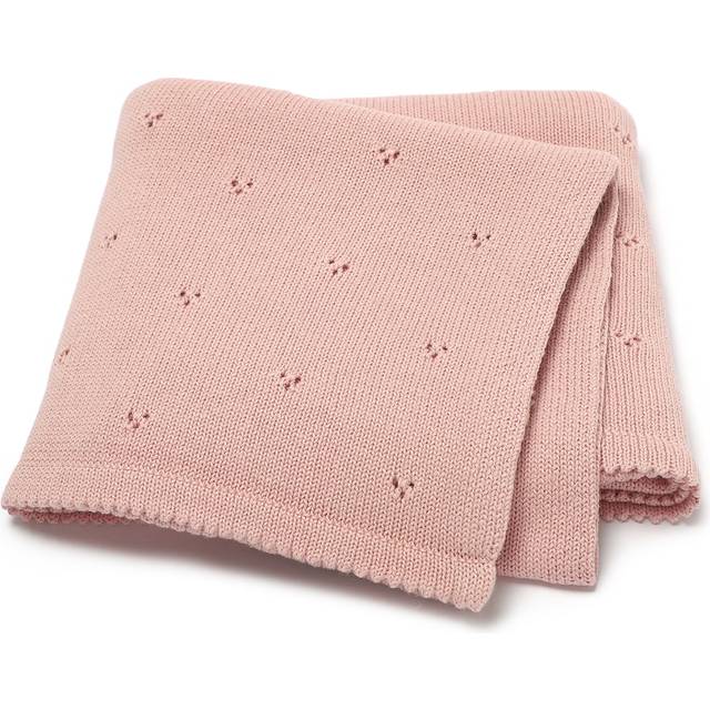 SHEIN 1pc Simple Pink Multi-Functional Knitted Baby Blanket For All Seasons Love Valentine