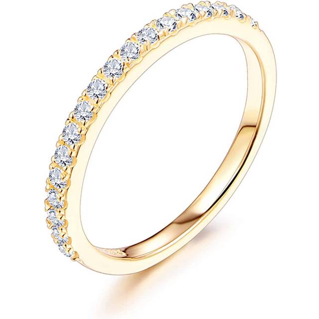 SHEIN Laboratory-CreatedÂMoissanite Decor Silver Wedding Band Engagement Bridal Jewelry