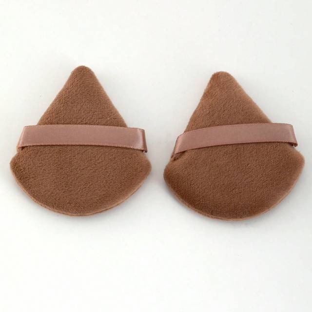 SHEIN 2pcs Triangle Powder Puff For Loose Powder Or Blush, Crystal Velvet Sponge Beauty Tool For Pressed Powder