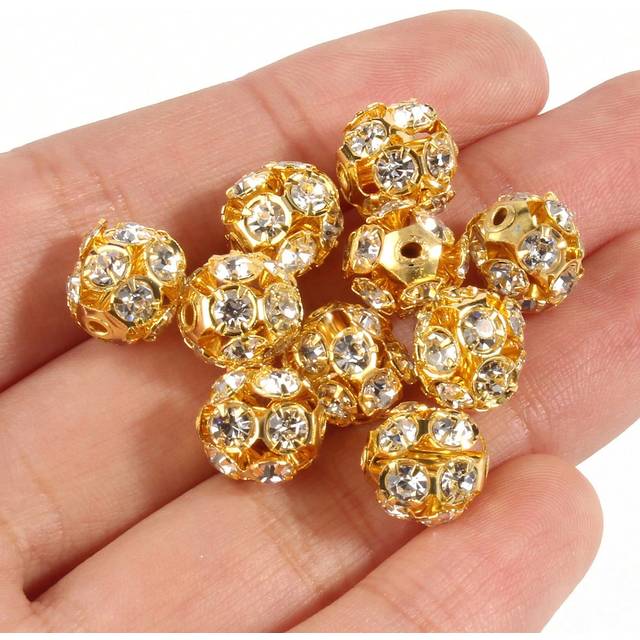 SHEIN 50pcs/set Rhinestone Decor DIY Bead