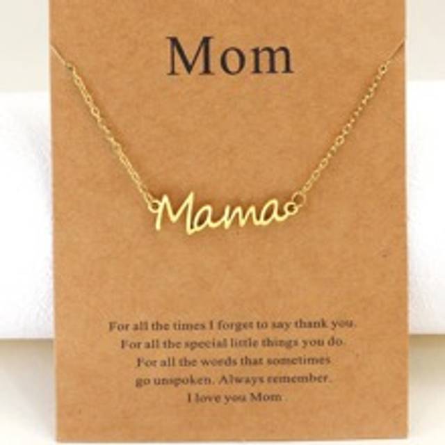 1 st mors dag rostfritt stål bokstav MAMA hänge halsband för mamma, personlig present - Guld (En-Storlek)