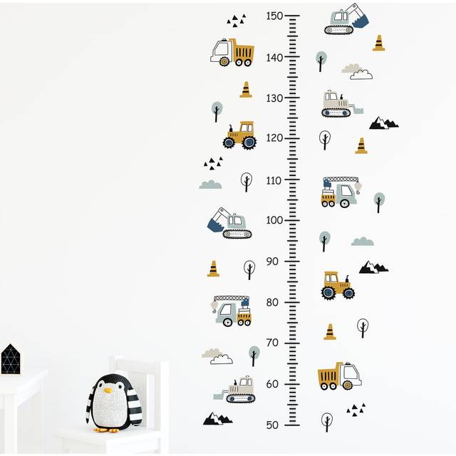 SHEIN 1pc Cartoon Car Height Measurement Wall Sticker - PVC Self-Adhesive Decal, Suitable For Children&#39;s Room Decoration/Kindergarten Decor/Boys&#39; Bedroom/Pl