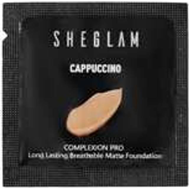 SHEGLAM Complexion Pro Long Lasting Breathable Matte Foundation Sample-Cappuccino Matte Sweat-Proof Foundation Oil Control Full Coverage Pore-Less Concealer W