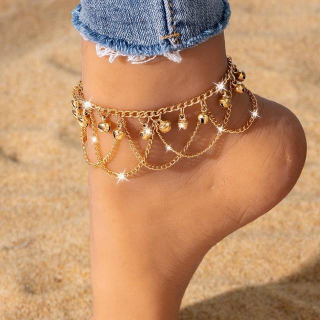 SHEIN 1pc Fashion Bell Charm Chain Decor Anklet For Women For Party
