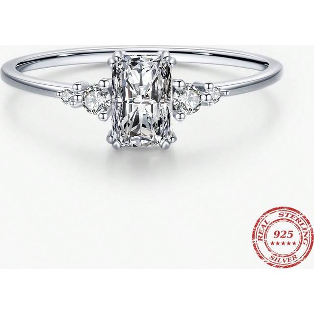 MODIAN Silver Engagement/Wedding/Proposal/Romantic Ring With Artificial Cubic Zirconia, Stylish And Versatile Wedding Band Bridal Jewelry
