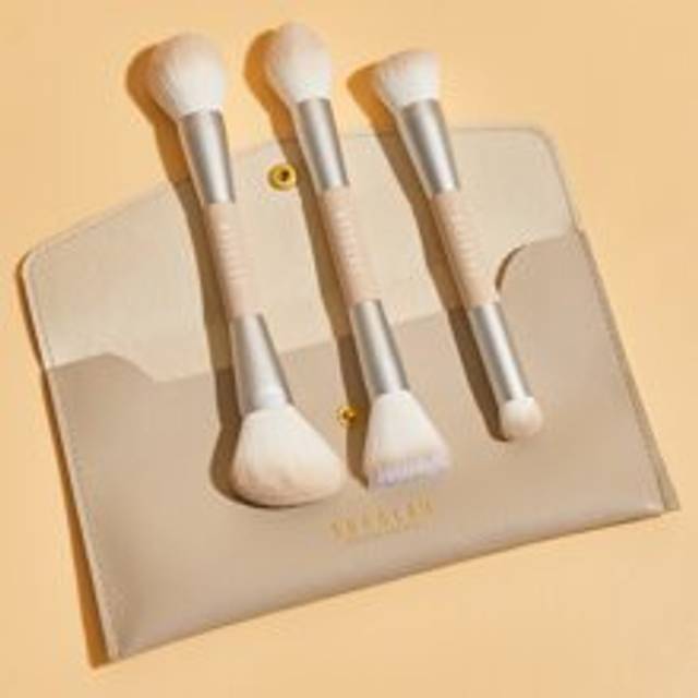 SHEGLAM Glam 101 Face Essentials Brush Set With Bag Synthetic Portable Makeup Brushes Set Foundation Concealer Highlighter Powder Contour Blush Makeup Brushes