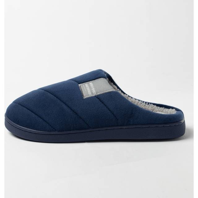 SHEIN Men&#39;s Knitted Slip-On Indoor Slippers, Warm Thermal Lined Soft Anti-Slip Casual House Slippers, Buy One Size Bigger