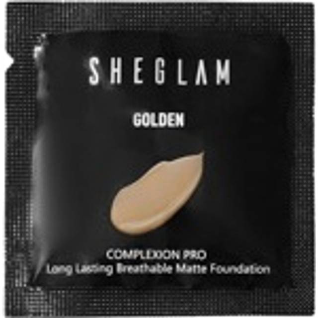 SHEGLAM Complexion Pro Long Lasting Breathable Matte Foundation Sample-Golden Matte Sweat-Proof Foundation Oil Control Full Coverage Pore-Less Concealer Water