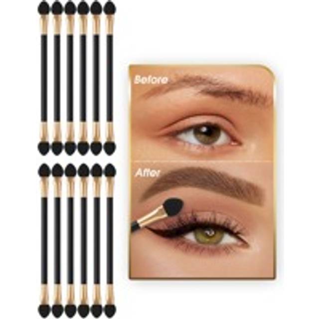 SHEIN 12PCS Disposable Dual Sides Eye Shadow Sponge Applicators , Eyeshadow Brushes Makeup Applicator