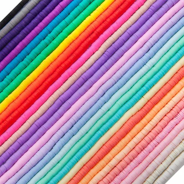 SHEIN 1 Strand 350pcs 6mm Flat Round Polymer Clay Beads For Diy Jewelry Making Loose Spacer Beads For Women&#39;s Diy Needlework Bracelet, Necklace, Earrings