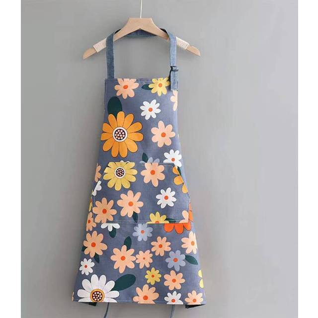 SHEIN 1pc Oil-Proof And Waterproof Apron,Floral Pattern Kitchen Cooking Apron With Pocket,Kitchen,Bathroom,Home,Household Supplies