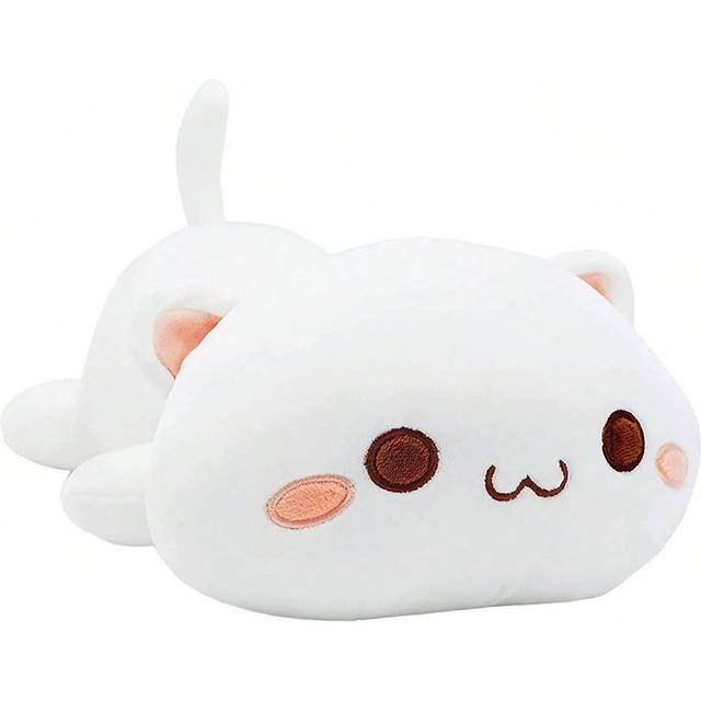 Molutian 2 Size Cute Cat Plush Toy Lying Cat Pillow Kawaii Soft Pillow Children Baby Girl Birthday Fift  Bed Doll Home Decoration Cat Plush Pillow Birthday Gif