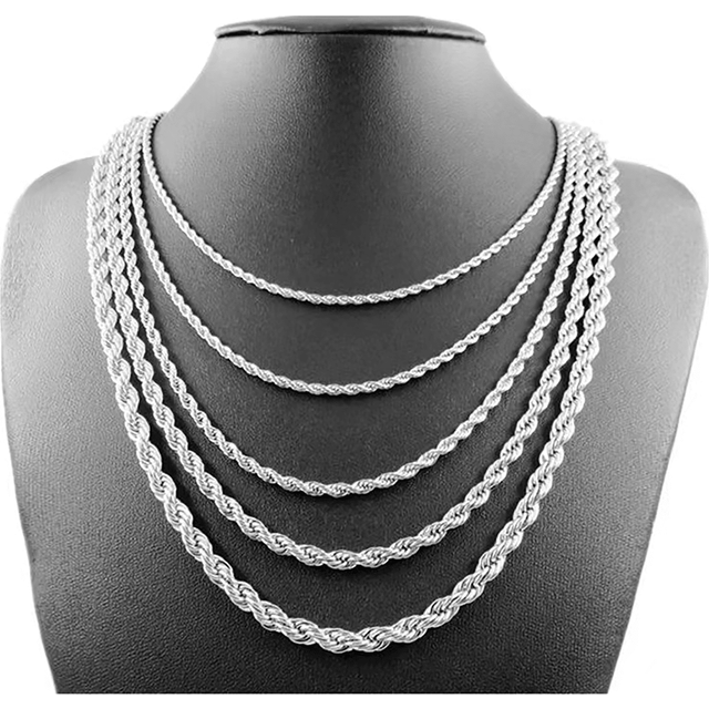 SHEIN 1pc Stainless Steel Twisted Rope Chain Necklace Suitable For Men And Women Daily Wear