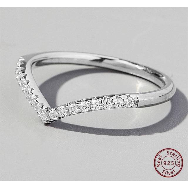 Vaerine Cubic Zirconia Decor Silver Wedding Band For Women Bridal Wedding Fine Jewelry Engagement