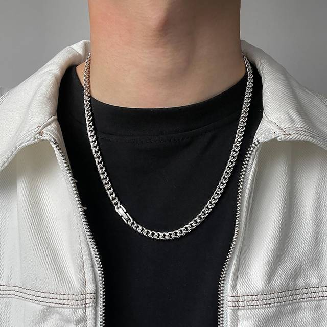 SHEIN Men&#39;s Guys Minimalist Chain Necklace, For Jewelry Gift And Party