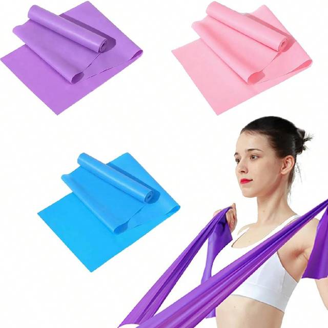 1st silikon elastiskt motståndsband Fitness Latex Tension Bälte Stretch Training Yoga Pilates Tillbehör Utrustning för hem eller gym Kroppsträning, Fy - Multifärgad (L,M,S,XL,XXL)