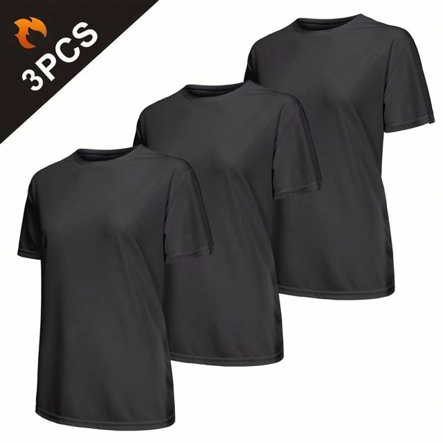 SHEIN 3PCS Women&#39;s Solid Color Ultralight Quick Dry Sport T-Shirt, Breathable Lightweight Top For Fitness Training Workout Running Gym Basic T Shirt