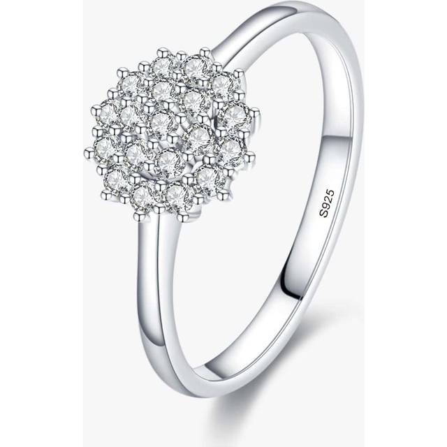 MODIAN Cubic Zirconia Decor Silver Wedding Band For Women Bridal Wedding Fine Jewelry