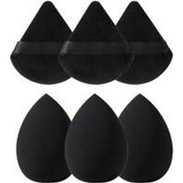 SHEIN 3pcs Makeup Sponge Applicator For Cream, Powder Concealer And Loose Powder +3pcs Soft Triangle Mineral Powder Puff Set For Face Makeup