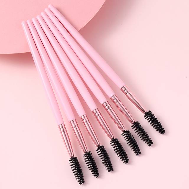 7 ST Eye Pink Stick Mascara Borste är lämplig för ögonbryn och ögonfransförlängare, som kan användas upprepade gånger - Multifärgad