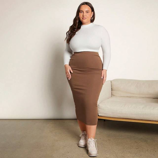 SHEIN Plus High Waist Pencil Skirt