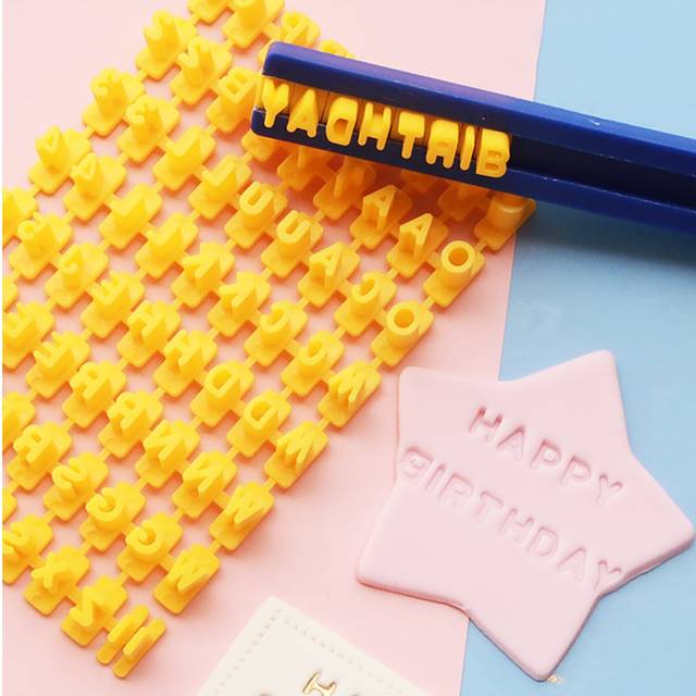 SHEIN 1PC mini Alphanumeric Cookie Letter Stamp Cookie Decoration Embossing Cutter Soft Candy DIY Tool